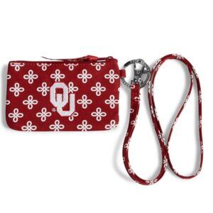 Vera Bradley NWT OU Sooners Zip ID Case + Lanyard | Collegiate Accessory